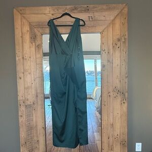 Forest Green Draped Gown
